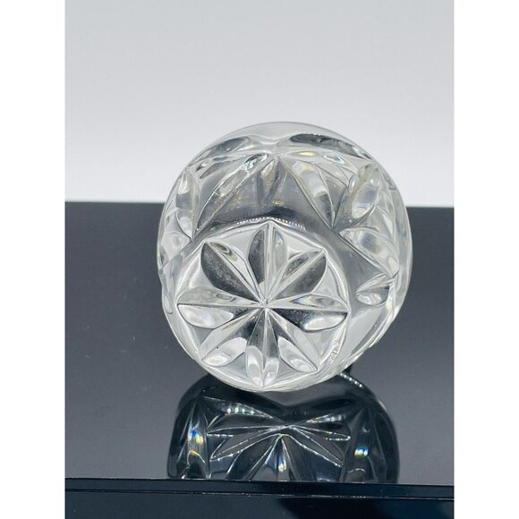 Vtg Clear Pressed Crystal Bottle Decanter Stopper ONLY 4.5” Long Heavy - Picture 3 of 6